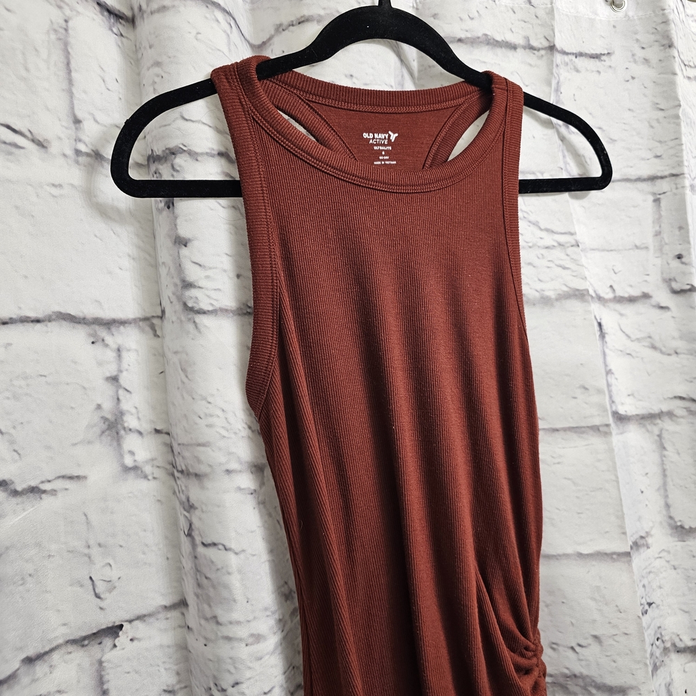 Old Navy UltraLite Racerback Rib-Knit Ruched Dress Size S - Picture 11 of 14